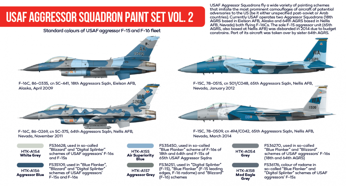 Hataka HTK-AS30 USAF Aggressor Squadron paint set vol. 2 (6x17ml) – Bild 2