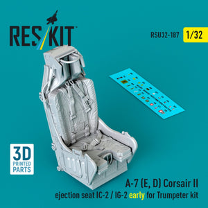 RESKIT RSU32-0187 A-7 (E, D) Corsair II ejection seat IC-2 / IG-2 early for Trumpeter kit (3D Printed) 1/32