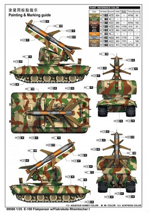 Trumpeter 09586 E-100 Flakpanzer w/Flakrakete Rheintocher I 1/35 – immagine 4