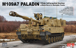 Maquette Rye Field 5129 M109A7 PALADIN Obusier automoteur de 155 mm avec chenilles fonctionnelles, échelle 1/35