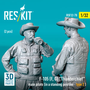 RESKIT RSF32-0069 F-105 (F, G) &amp;quot;Thunderchief&amp;quot; male pilots (in a standing position - type 1) (2 pcs) (3D Printed) 1/32 – Bild 2
