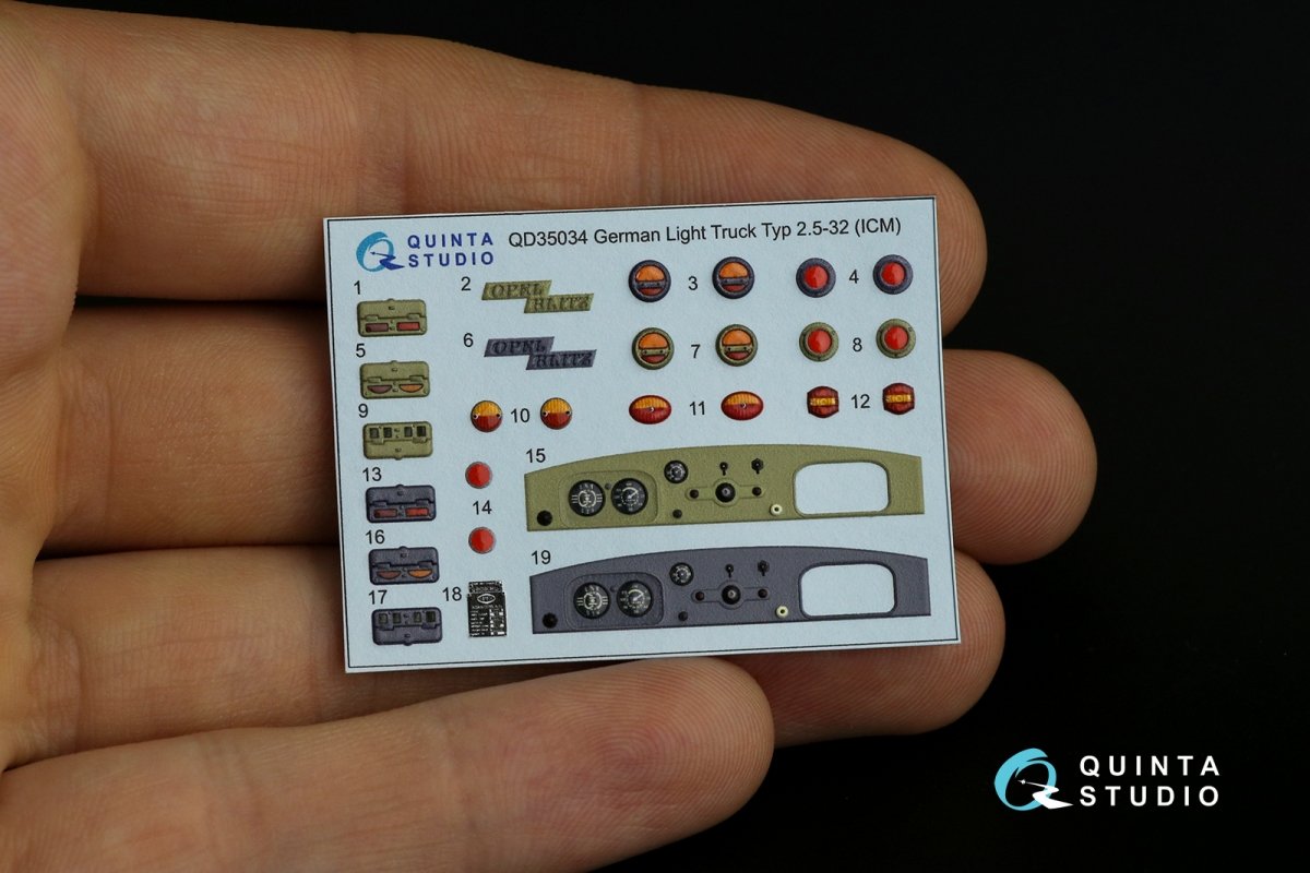 Quinta Studio QD35034 Opel Blitz 3D-Printed &amp;amp; coloured Interior on decal paper (ICM) 1/35 – Bild 8