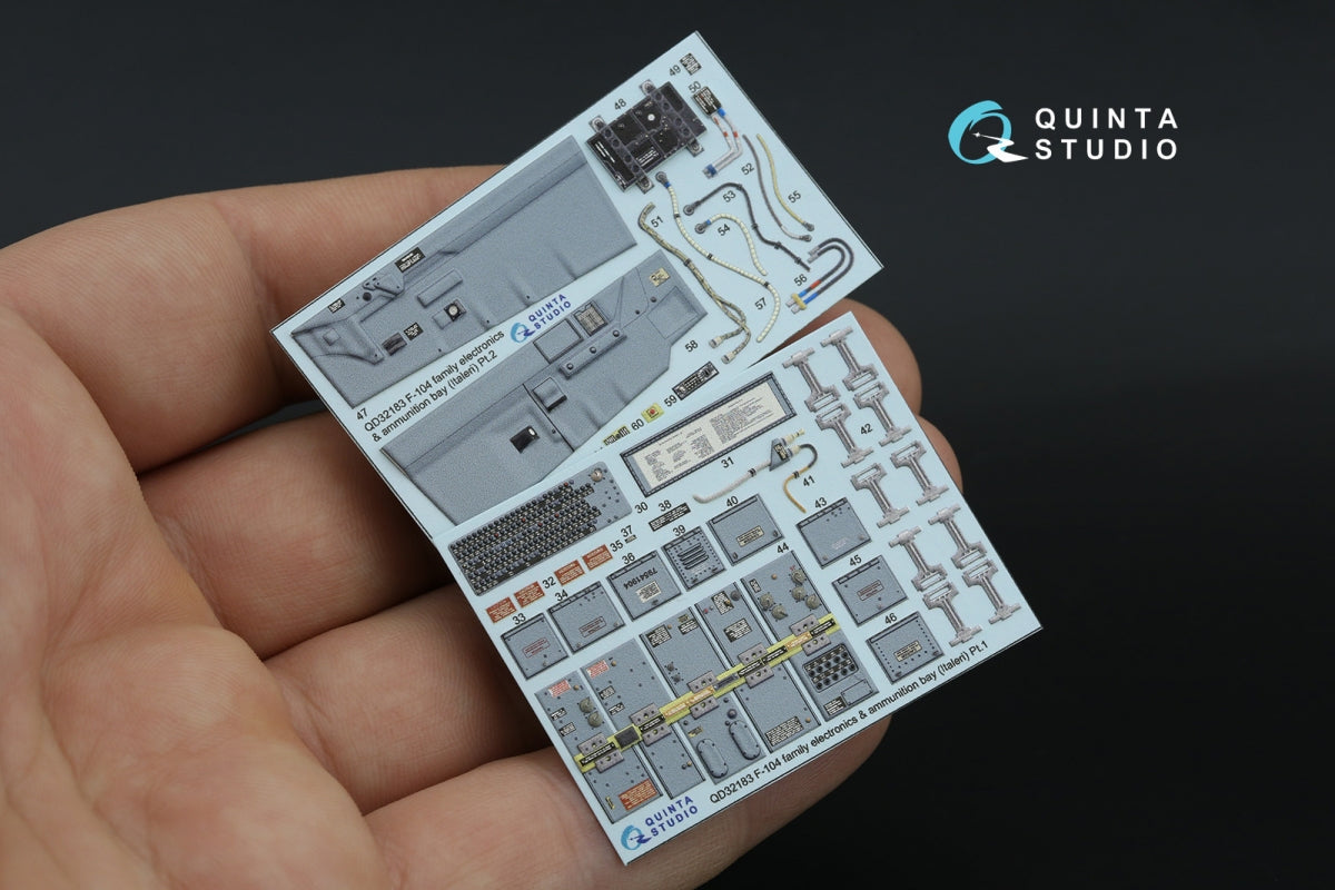Quinta Studio QD32247 F-104C 3D-Printed &amp;amp; coloured Interior on decal paper (Italeri) 1/32 – immagine 3