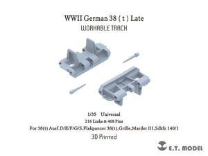 ET Model P35-007 WWII German 38t (t) Late Workable Track (3D Printed) 1/35