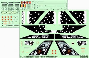 ModelMaker Decals D48186 Belgian F-16 30th OCU anniversary 1/48 – immagine 2