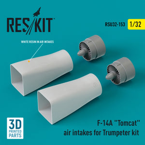 Prises d&amp;#39;air RESKIT RSU32-0153 pour maquette Trumpeter F-14A Tomcat (impression 3D) à l&amp;#39;échelle 1/32