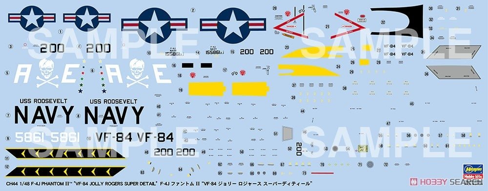 Hasegawa CH44 F-4J Phantom II VF-84 Jolly Rogers Super Detail 1/48 – immagine 8
