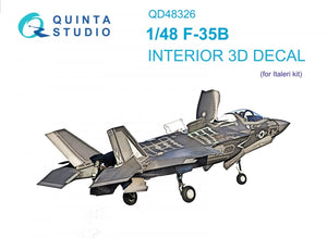 Quinta Studio QD48326 F-35B 3D-Printed &amp;amp; coloured Interior on decal paper (Italeri) 1/48