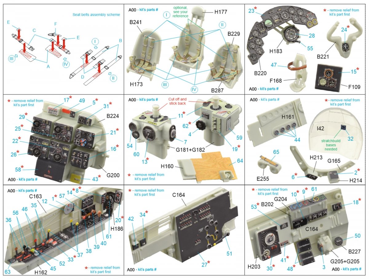 Quinta Studio QD32084 Ju 88A-1 3D-Printed &amp;amp; coloured Interior on decal paper ( Revell ) 1/32 – immagine 2