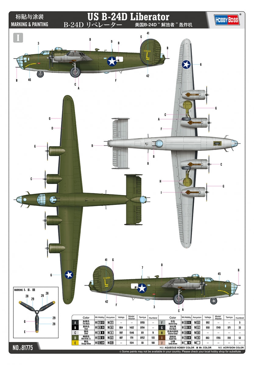 Hobby Boss 81775 US B-24D Liberator 1/48 – zdjęcie 3