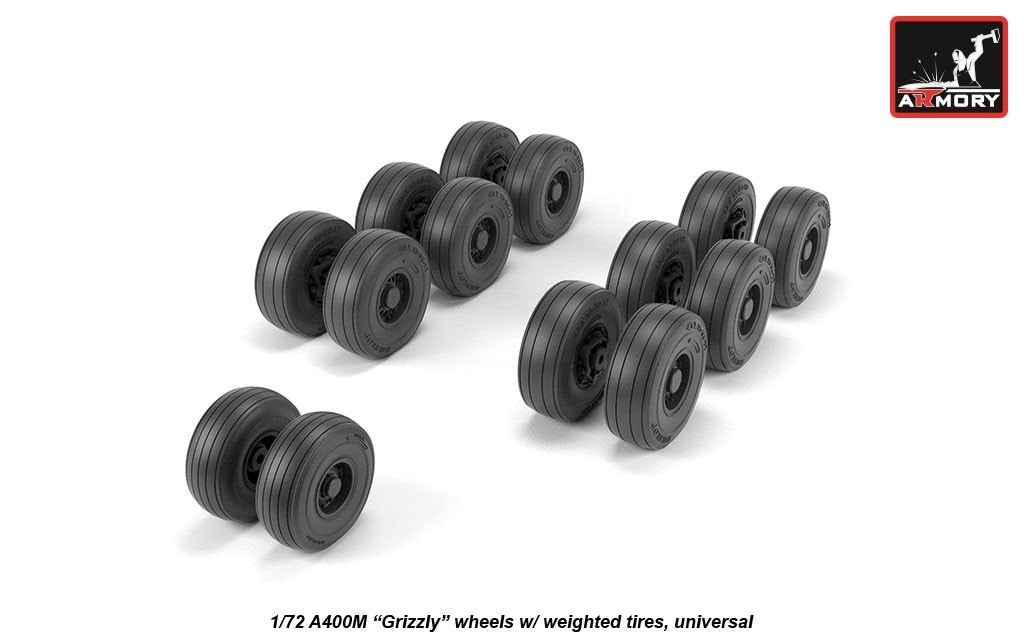 Armory Models AW72506 A400M Grizzly wheels w/ weighted tires 1/72 – zdjęcie 3