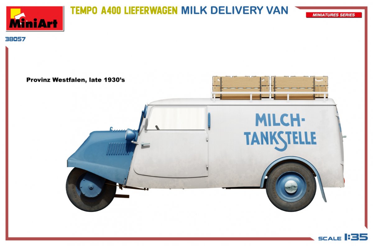MiniArt 38057 TEMPO A400 LIEFERWAGEN. MILK DELIVERY VAN 1/35 – Bild 4