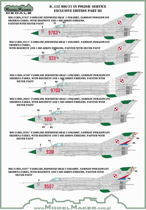 ModelMaker Decals D48152 MiG-21 in Polish service exclusive edition part III 1/48 – immagine 4