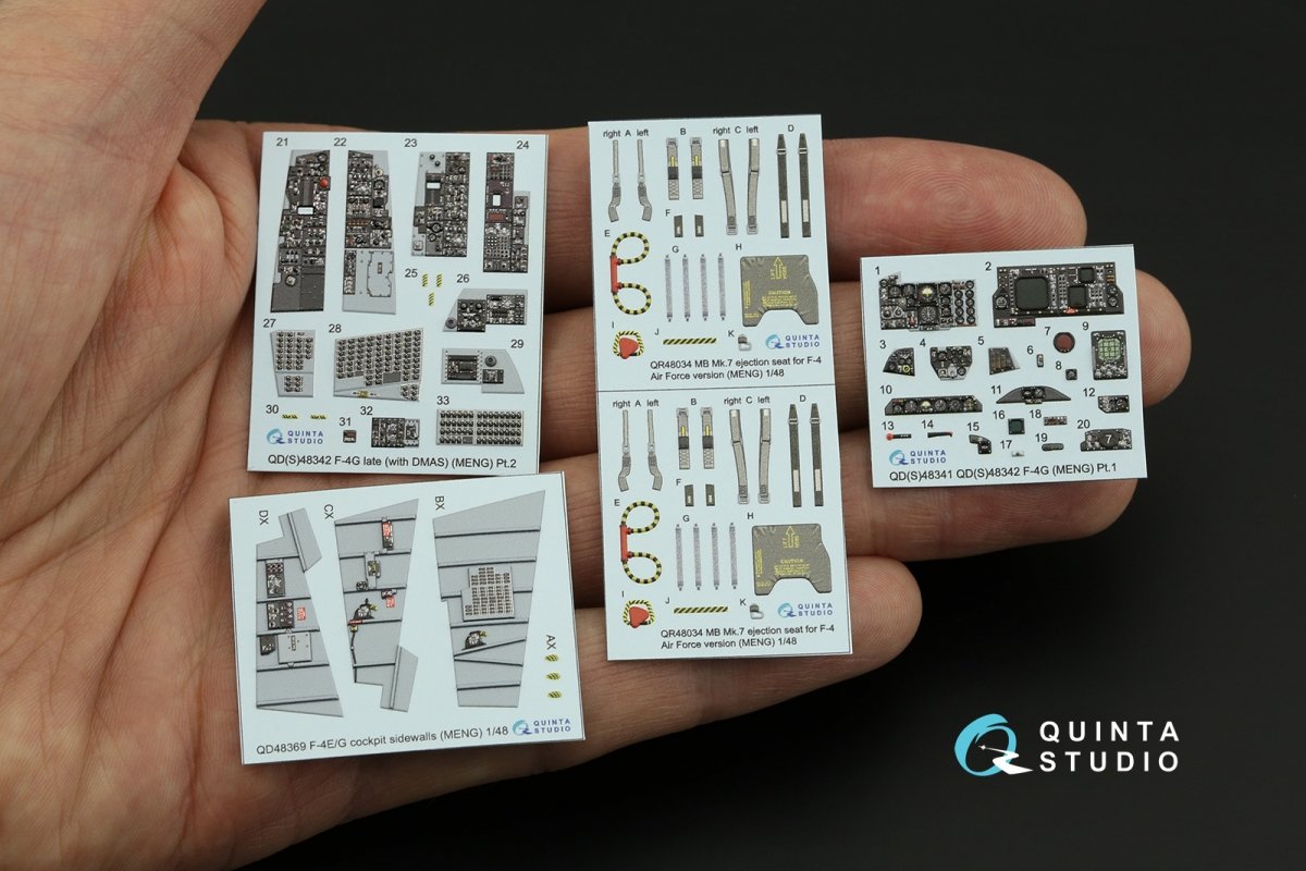 Quinta Studio QD48342 F-4G late 3D-Printed &amp;amp; coloured Interior on decal paper (Meng) 1/48 – immagine 3