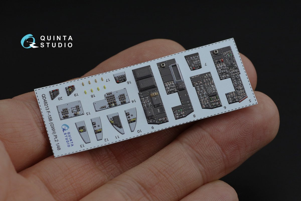Quinta Studio QD48213 F-15B 3D-Printed &amp;amp; coloured Interior on decal paper (GWH) 1/48 – Bild 11