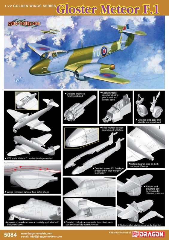 Cyber Hobby 5084 Gloster Meteor F.1 1/72 – zdjęcie 2