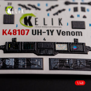 KELIK K48107 UH-1Y &amp;quot;Venom&amp;quot; - interior 3D decals for Zimi Model/KittyHawk kit 1/48 – immagine 2