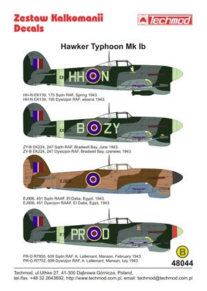 Techmod 48044 - Hawker Typhoon IB 1/48 – zdjęcie 2