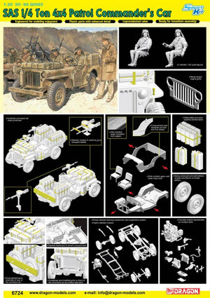 Dragon 6724 SAS 1/4 Ton 4x4 Patrol Commander&amp;#39;s Car 1/35 – imagen 2