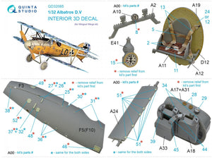 Quinta Studio QD32085 Albatros D.V 3D-Printed &amp;amp; coloured Interior on decal paper (Wingnut Wings) 1/32 – immagine 2