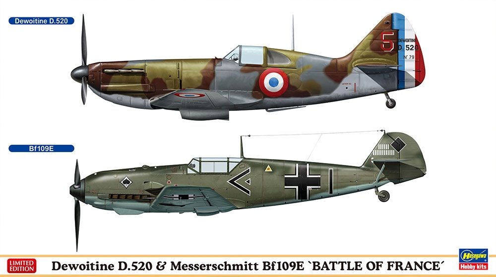 Hasegawa 02332 Dewoitine D.520 &amp;amp; Messerschmitt Bf109E “BATTLE OF FRANCE” (2 kits in the box) 1/72