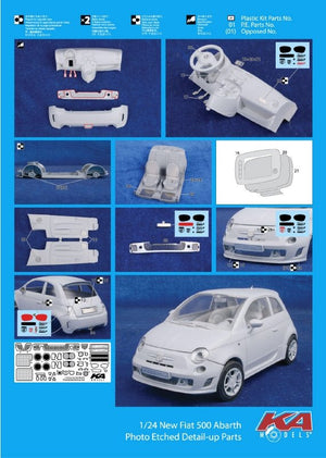 KA Models KE-24045 FIAT500 DETAIL-UP ETCHED PART 1/24 – immagine 3