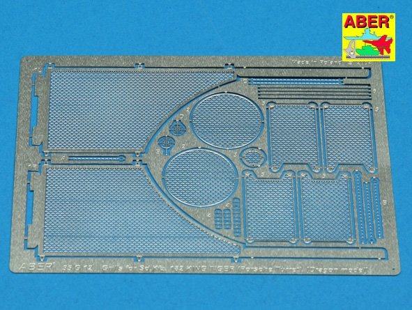 Aber 35G12 Grilles for german tank Sd.Kfz. 182 King Tiger (Porsche Turret) 1/35