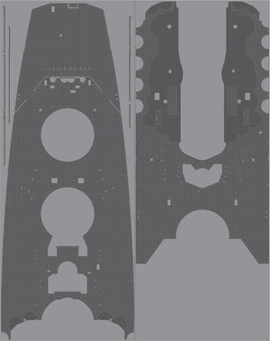 Pontos 35030WD1 IJN Yamato, ensemble de pont en bois 1945, noir charbon (1/350)