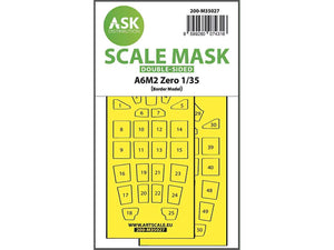 Art Scale Kit M35027 A6M2 Zero Double-Sided Painting Mask for Border Model 1/35