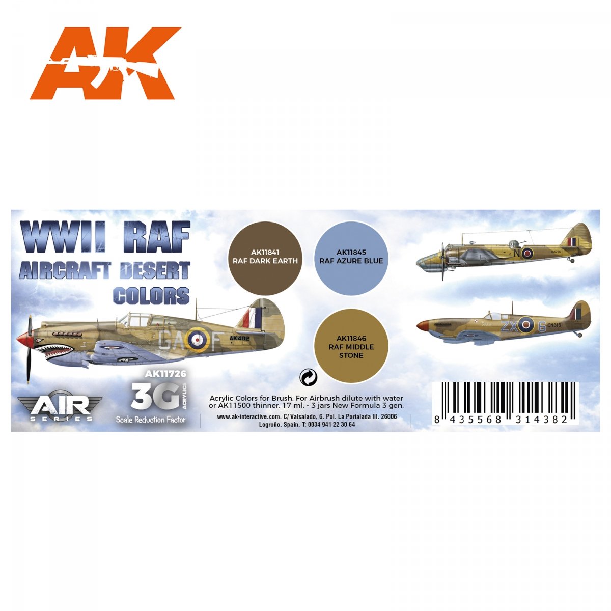 AK Interactive AK11726 WWII RAF AIRCRAFT DESERT COLORS 3x17 ml – Bild 2