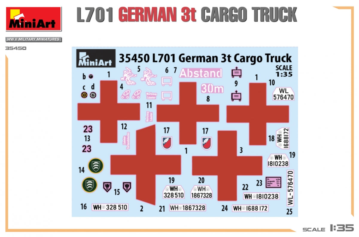 Miniart 35450 L701 GERMAN 3T CARGO TRUCK 1/35 – zdjęcie 2