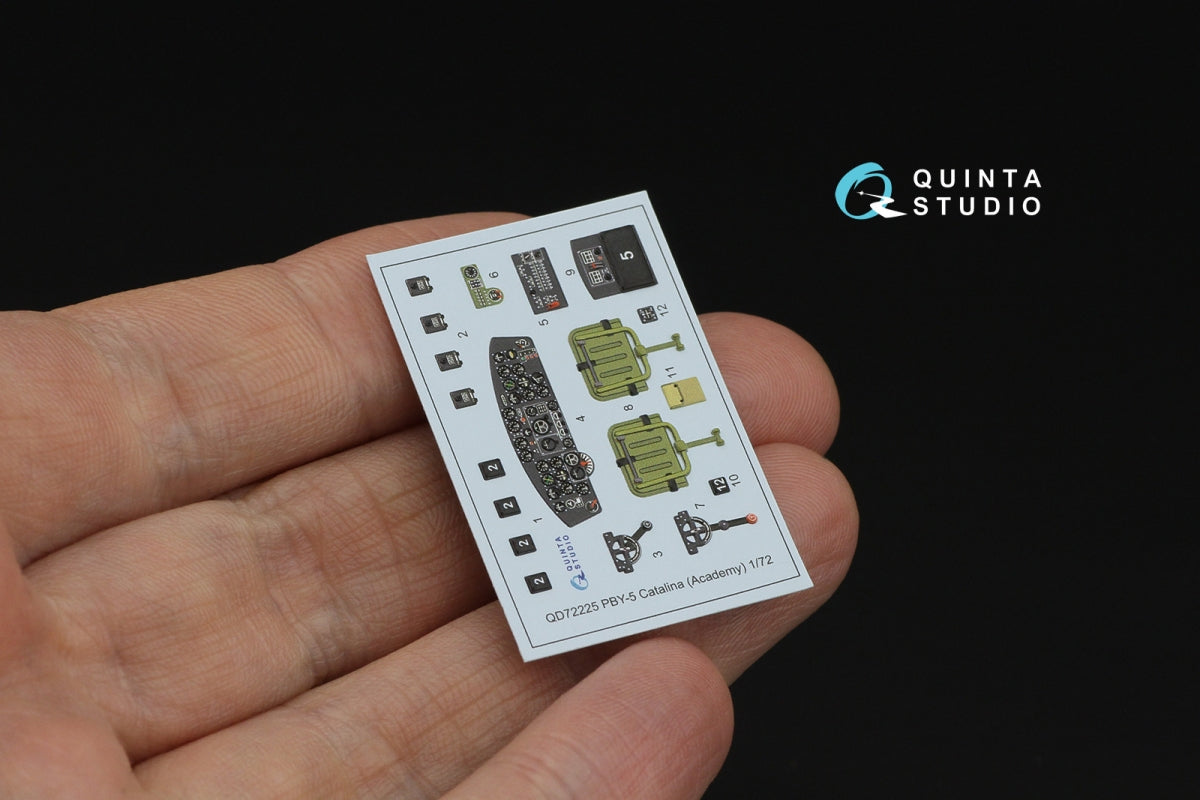 Quinta Studio QD72225 PBY-5 Catalina 3D-Printed &amp; coloured Interior on decal paper (Academy) 1/72