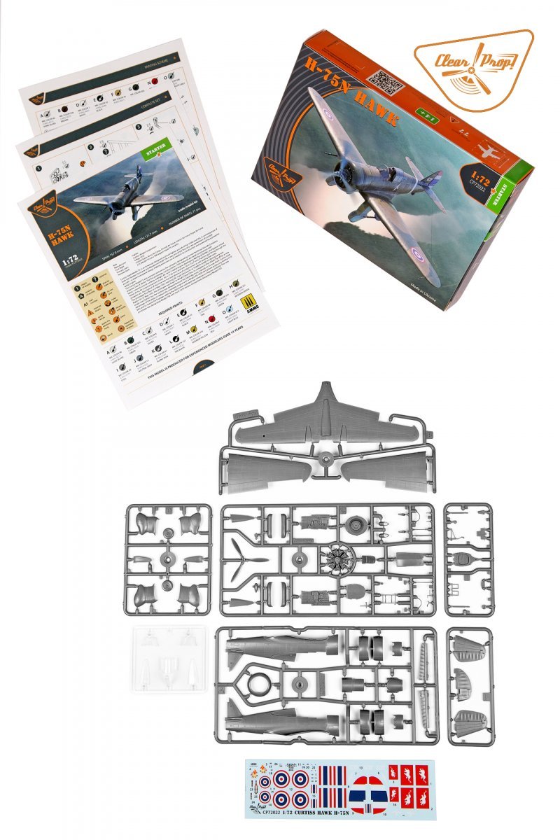 Clear Prop! CP72022 H-75N Hawk STARTER KIT 1/72 – immagine 4
