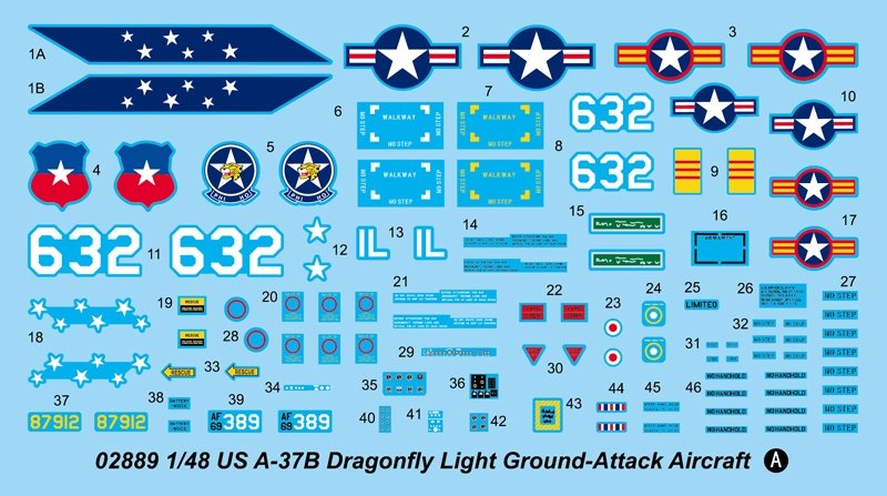 Trumpeter 02889 US A-37B Dragonfly Light Ground-Attack Aircraft 1/48 – Bild 4