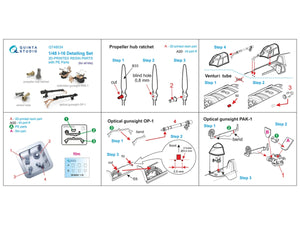 Quinta Studio QT48034 I-16 Detail set: Propeller hub ratchet, Venturi tube, PAK-1 gunsight, OP-1 gunsight (all kits) 1/48 – Bild 11