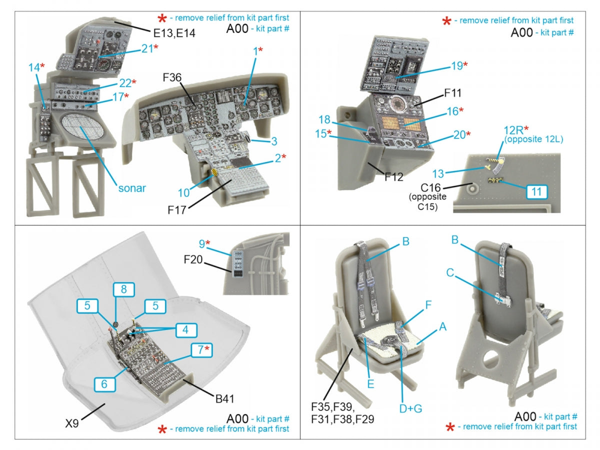 Quinta Studio QD48429 Westland Sea King HAS.1 3D-Printed &amp;amp; coloured Interior on decal paper (Airfix) 1/48 – zdjęcie 2