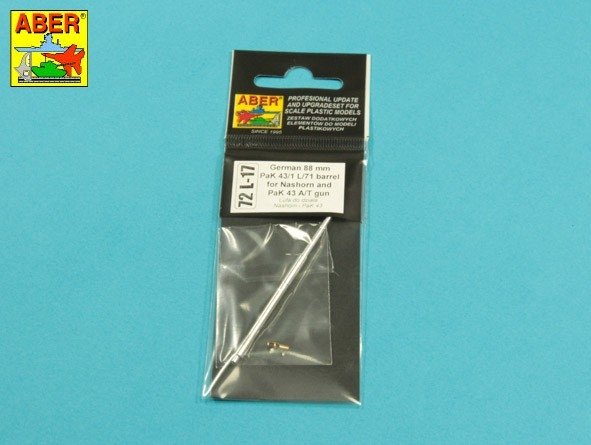 Aber 72L-17 Lufa 88mm PaK43/1 L/71 do działa Nashorn i PaK 43 / German 88mm PaK43/1 L/71 barrel for Nashorn and PaK43A/Tgun 1/72 – immagine 3