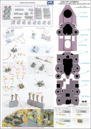 Pontos 37017F1 USS CA-35 Indianapolis 1945 Detail Up Set ADVANCED 1/350 – immagine 8