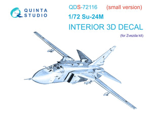 Quinta Studio QDS-72116 Su-24M 3D-Printed coloured Interior on decal paper (Zvezda) (small version) 1/72