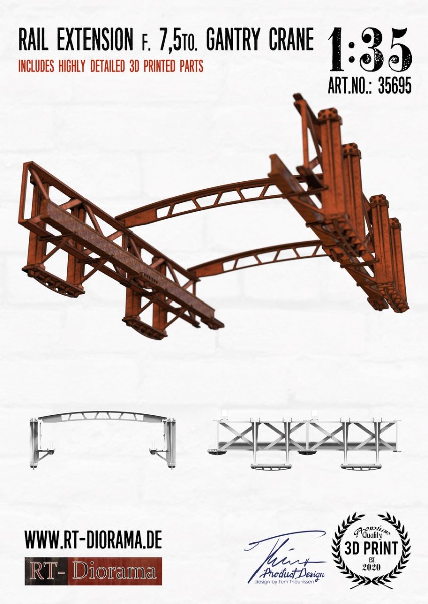 RT-Diorama 35695 Rail Extension f. 7,5to. Gantry Crane 1/35 – imagen 2
