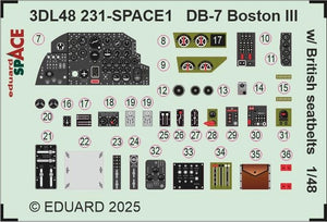 Eduard 3DL48231 DB-7 Boston III With British Seatbelts SPACE HK Models 1/48 – immagine 3