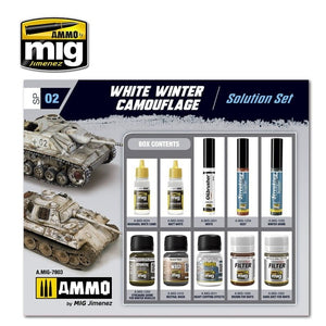 AMMO of Mig Jimenez 7803 - Super Pack White Winter Camouflage - Solution Set - Zestaw do weatheringu – immagine 2