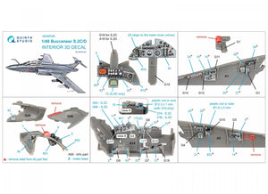 Quinta Studio QD48348 Buccaneer S.2C/D 3D-Printed &amp;amp; coloured Interior on decal paper (Airfix) 1/48 – zdjęcie 2