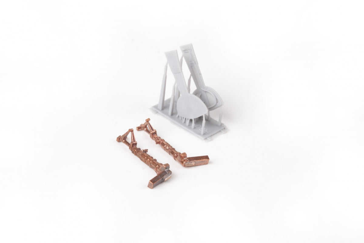 Train d'atterrissage Bf 109G Eduard 672338, jambes en bronze, échelle 1/72 