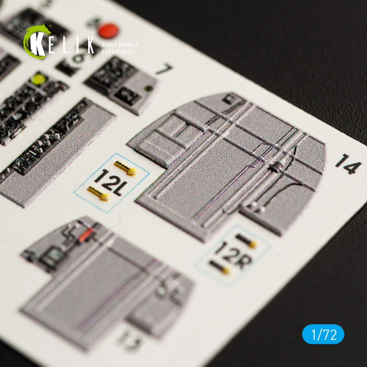 KELIK K72034 RF-4E &amp;quot;PHANTOM II&amp;quot; INTERIOR 3D DECALS FOR HASEGAWA KIT 1/72 – immagine 5