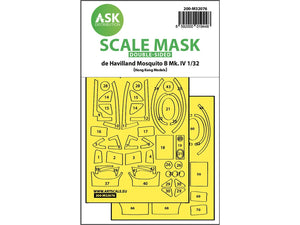 Art Scale Kit M32076 Mosquito B Mk.IV Double-Sided Fit Mask for Hong Kong Model 1/32