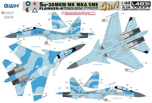 Great Wall Hobby L4831 Su-30 MKM / MK / MKA / SME &amp;#39;Flanker H&amp;#39; Multirole Fighter 4 In 1 1/48 – immagine 7
