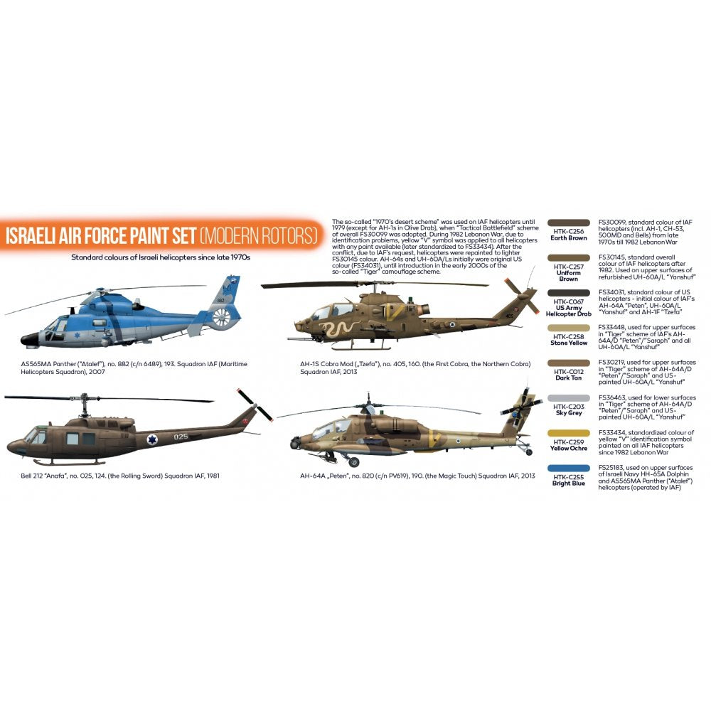 Hataka HTK-CS71 Israeli Air Force paint set (modern rotors) – zdjęcie 3