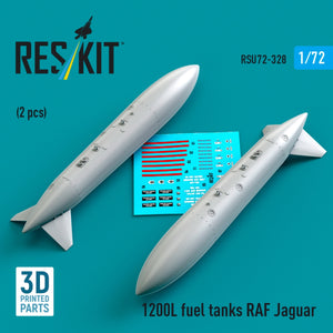 RESKIT RSU72-0328 1200 L fuel tanks RAF Jaguar (2 pcs) (3D Printed) 1/72