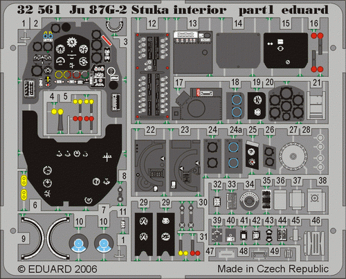 Eduard 32561 Ju 87G-2 Stuka interior 1/32 HASEGAWA – immagine 3